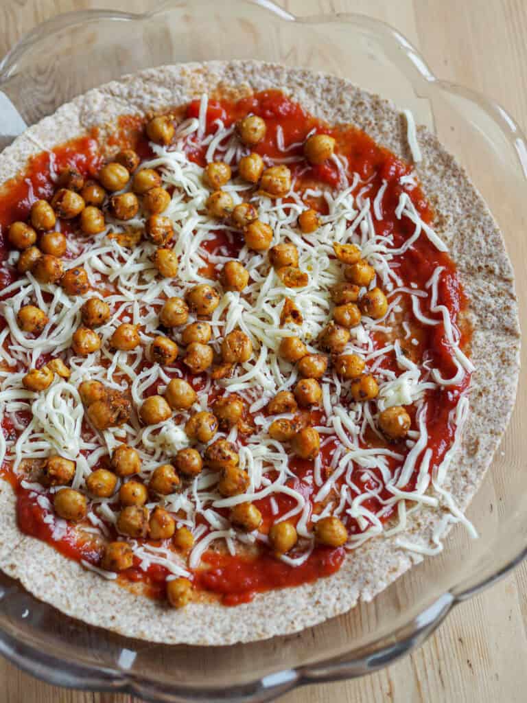 vegetarisk tortillapizza